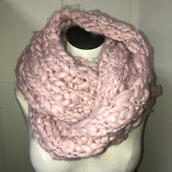 Free People Accessories - FREE PEOPLE FUZZY PINK WINTER INFINITY SCARF